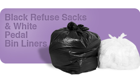 Black Refuse Sacks & White Pedal Bin Liners